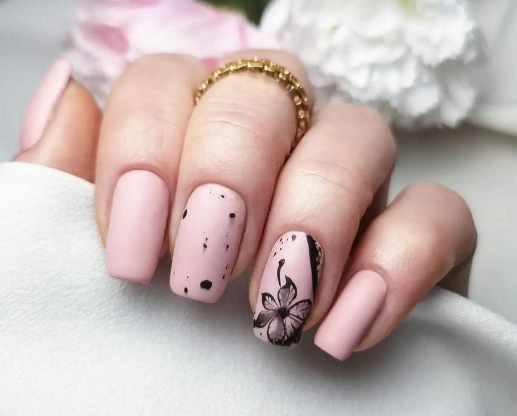 Pink and Black Floral