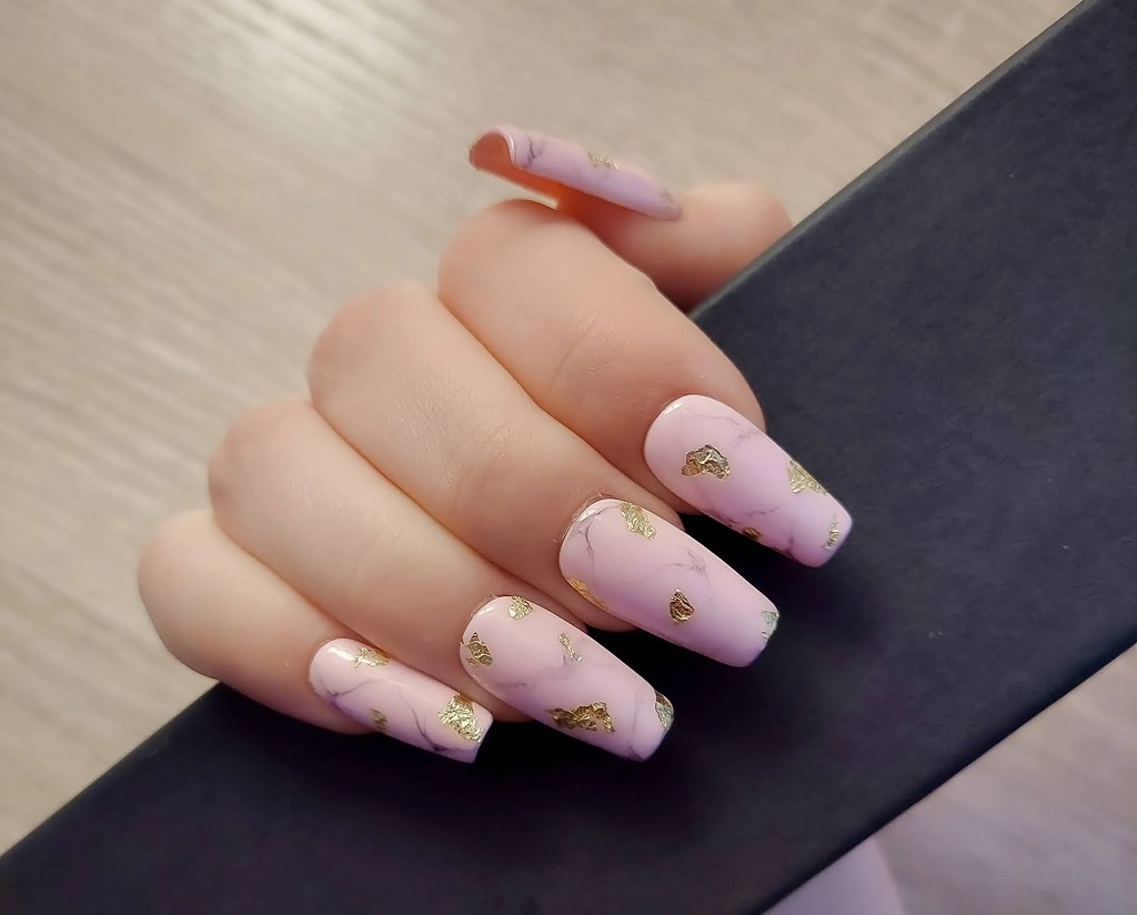Pink and Gold Marble